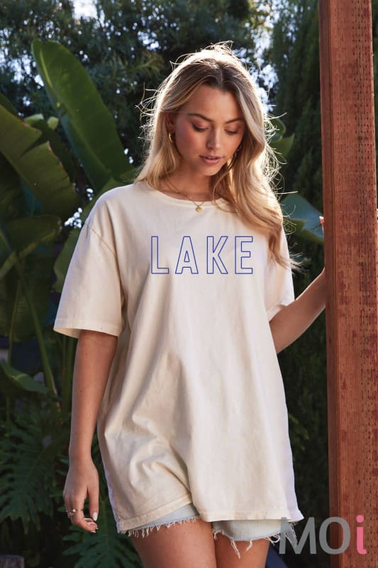 LAKE OUTLINE Oversized Graphic Top