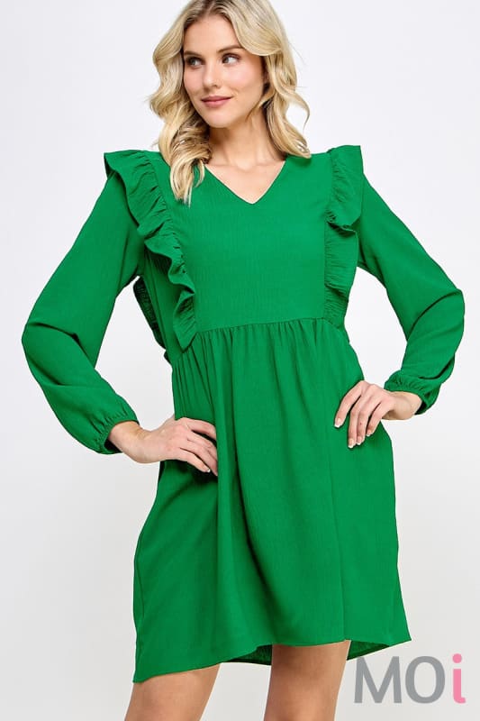 Solid Baby Doll Dress Kelly Green WCIWT, LLC Solid Baby Doll Dress Kelly Green WCIWT, LLC