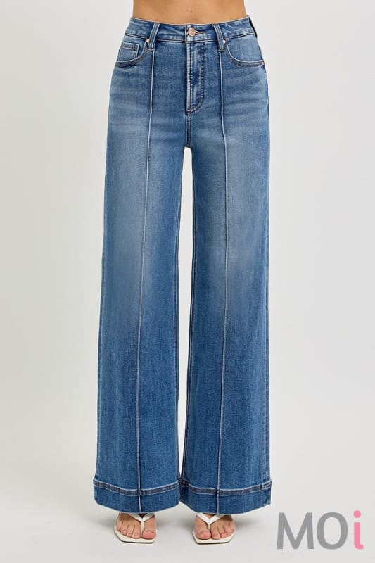 Tummy Control High Rise Ankle Wide Pintuck