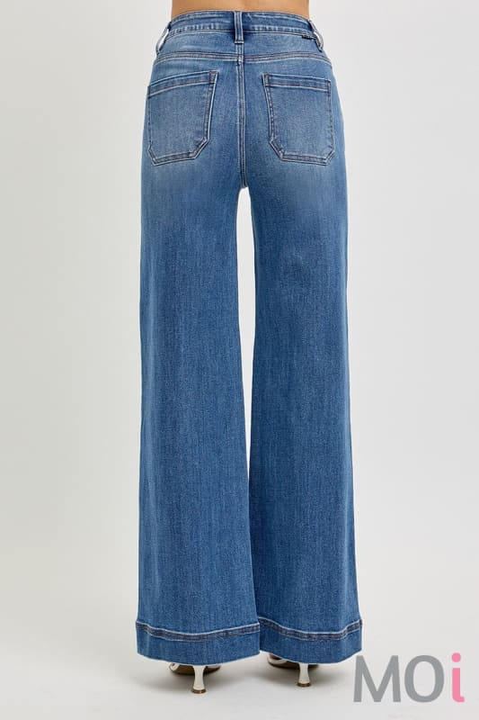 Tummy Control High Rise Ankle Wide Pintuck