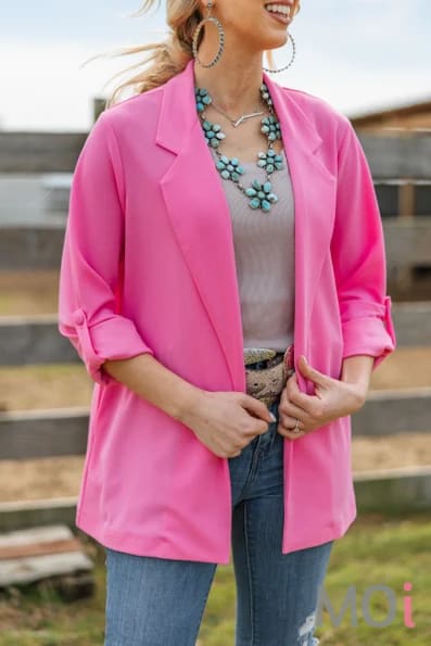 Relaxed Boyfriend Blazer Pink / Small Apparel & Accessories