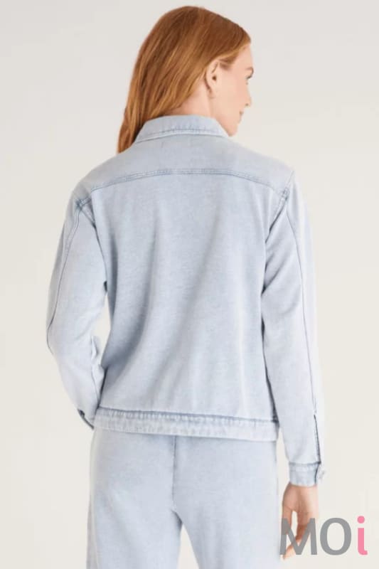Z Supply Abbott Knit Denim Jacked Washed Indigo