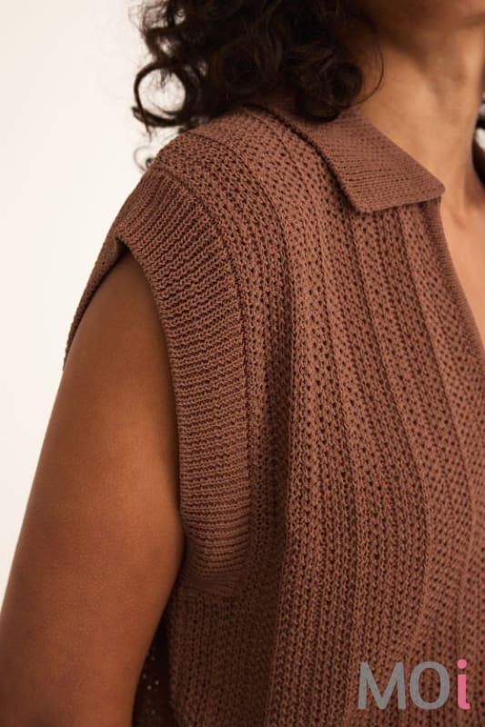 Z Supply Lauden Polo Top Teakwood