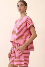 Drawstring Stripe Shorts