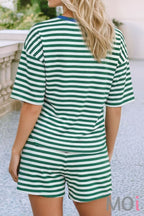 Stripe Drop Shoulder Boxy Top
