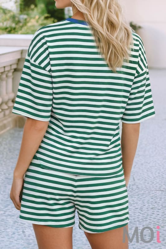 Stripe Drop Shoulder Boxy Top