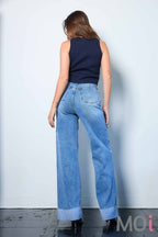 WIDE LEG - Rigid with Comfort Stretch