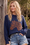 Western Horse Intarsia Knit Sweater