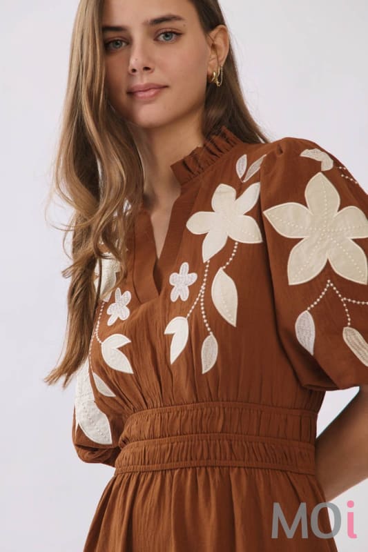 Embroidered Midi Dress