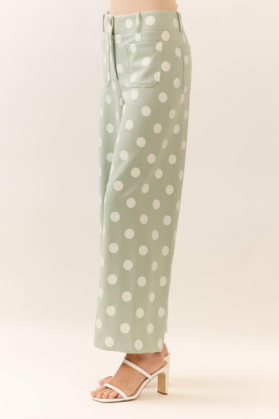 Polka Dot high-rise wide leg pants