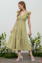 Flutter Sleeve Maxi Dress