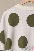 Oversized Polka Dot Knit Sweater