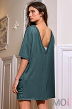 Crew Neck Oversized Solid Romper