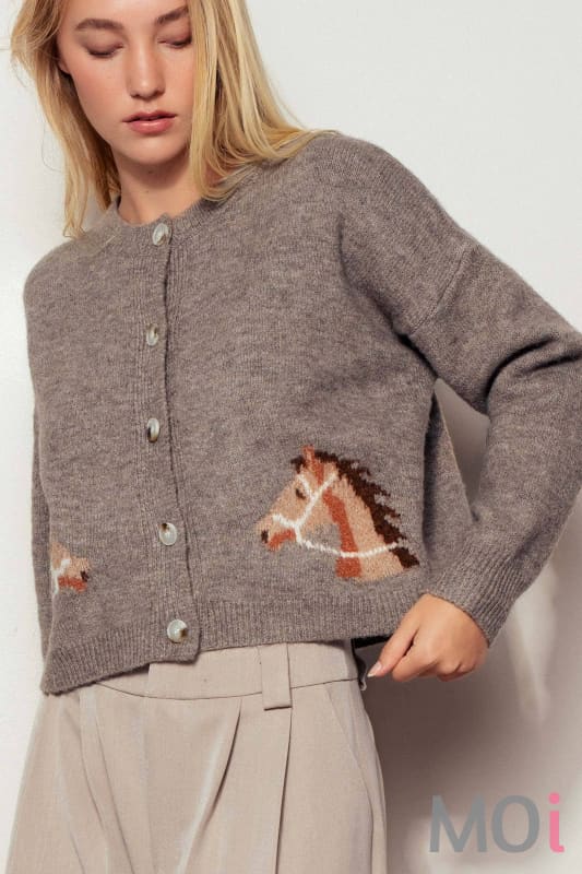 Western Horse Graphic Cardigan