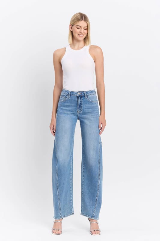 SUPER HIGH RISE WIDE BARREL JEANS
