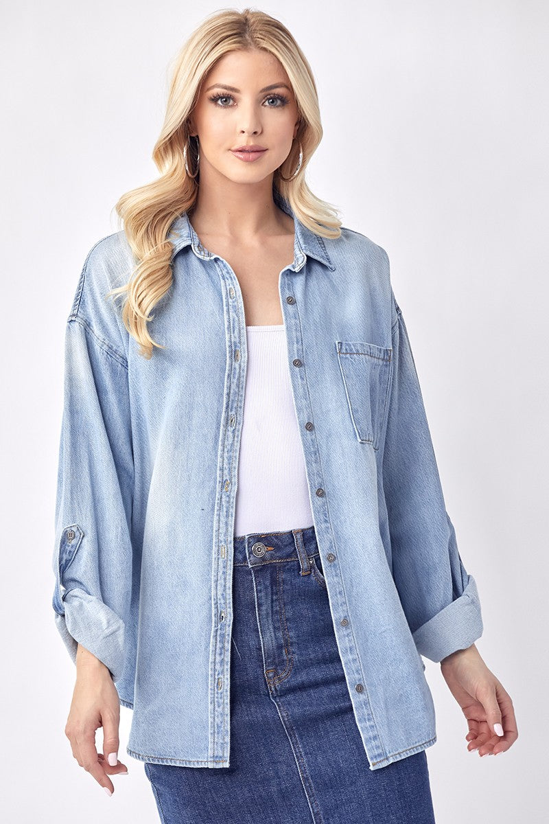 Oversized Denim Shirt