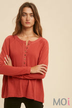 Frayed Edge Henley Top