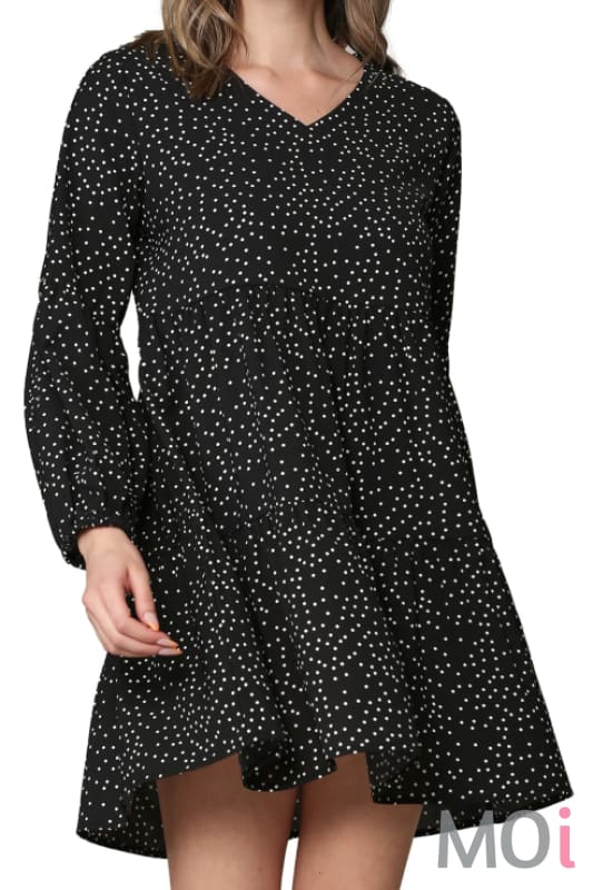 V-Neck Long Sleeve Tunic Dress