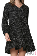 V-Neck Long Sleeve Tunic Dress