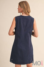 Embroidered Shift Dress