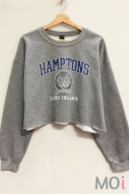 Hamptons Long Sleeve Crop Sweatshirt