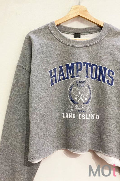 Hamptons Long Sleeve Crop Sweatshirt