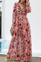Effortless Elegance Vivid Floral Print Maxi Dress