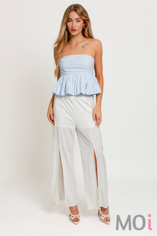 Strapless Smocked Bubble Top