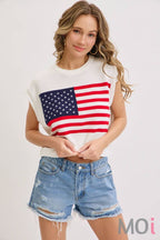 Stars and Stripe Knit Sweater Top