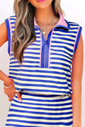 Striped Sleeveless Polo