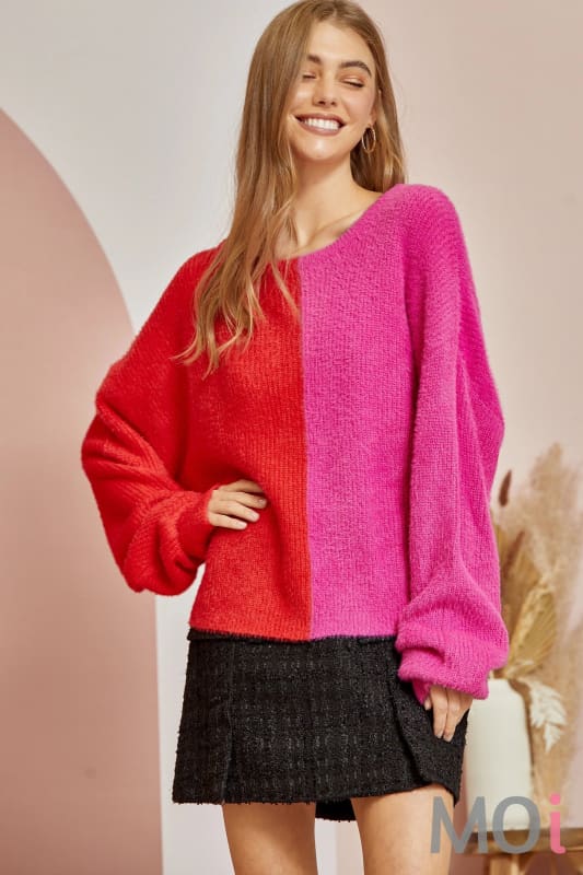 Split Color Sweater