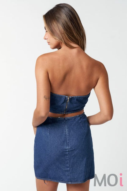 Denim Tube Mini Dress