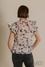 Floral Organza Top With Cami