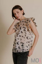 Floral Organza Top With Cami