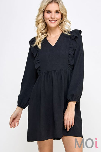 Solid Baby Doll Dress Black