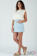 Parker Denim Pull On Skirt Mist Denim