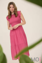 Smocked Tiered Midi Dress