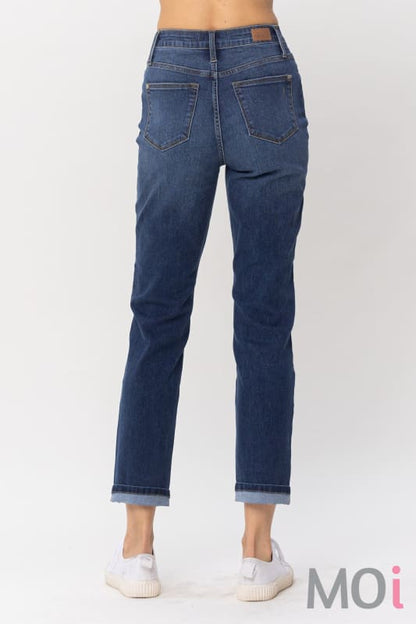 Judy Blue Hi-Waist Cuffed Boyfriend