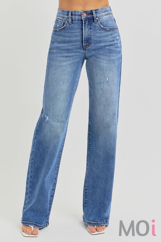 Tummy Control High Rise Wide Leg Jeans