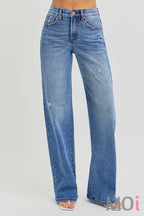 Tummy Control High Rise Wide Leg Jeans