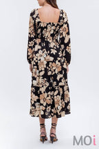 Floral Smocked Long Sleeve Dress