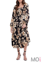 Floral Smocked Long Sleeve Dress