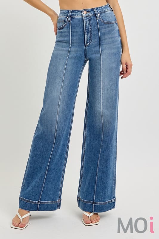 Tummy Control High Rise Ankle Wide Pintuck