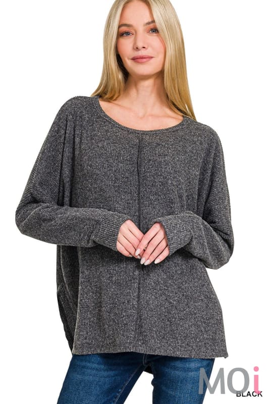 Ribbed Center Seam Dolman