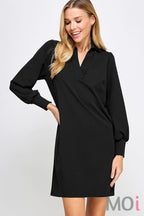 Solid Collared Dress