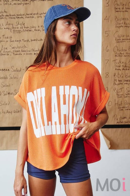 'OKLAHOMA' Comfy Oversize Graphic Sweatshirt Top