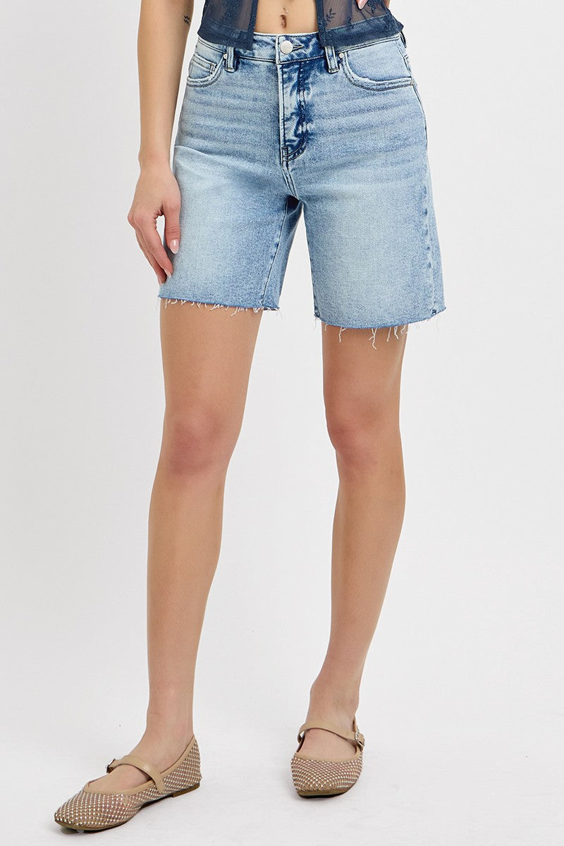 Tummy Control High Rise Mid Length Shorts