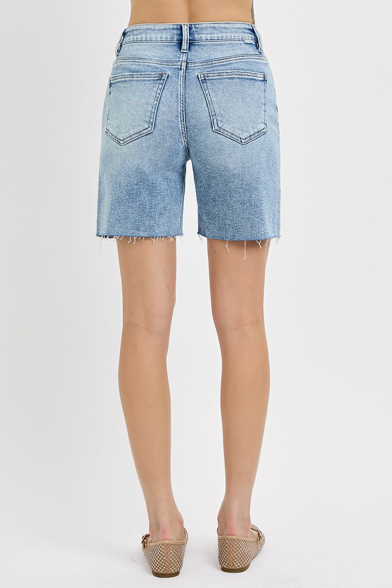 Tummy Control High Rise Mid Length Shorts
