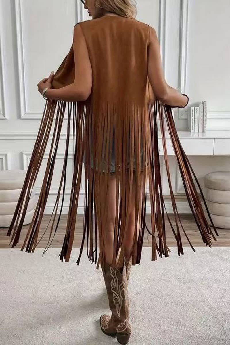 Fringed Mid-Length Vest