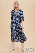 V-Neck Floral Dress